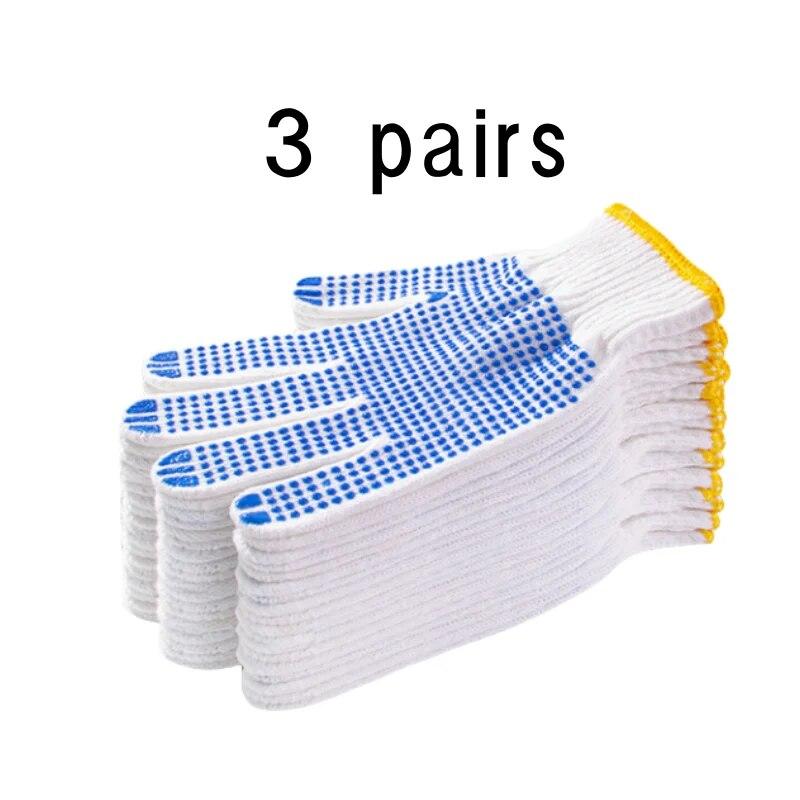 Καθαρά Λευκά Βαμβακερά Γάντια με Παλάμη με Κόλλα σε Μπούλες, Αντιολισθητικά, Ανθεκτικά στη Φθορά, Πυκνωμένο Καουτσούκ για Εργασία και Προστασία Εργασίας