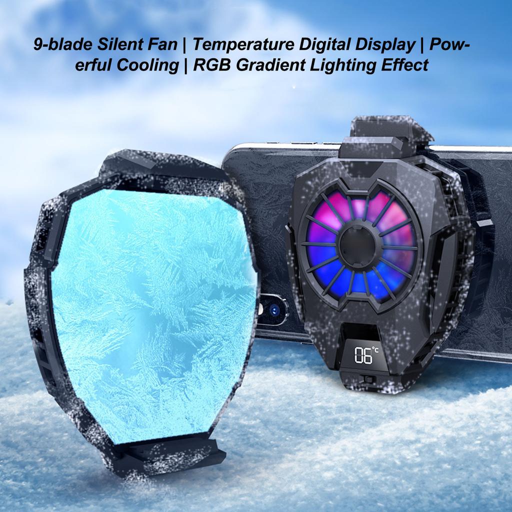 Radiator Semiconductor Phone Fan Clip on Efficient ABS Digital Display Mobile Phone Cooler Good Heat Dissipation for Cellphone