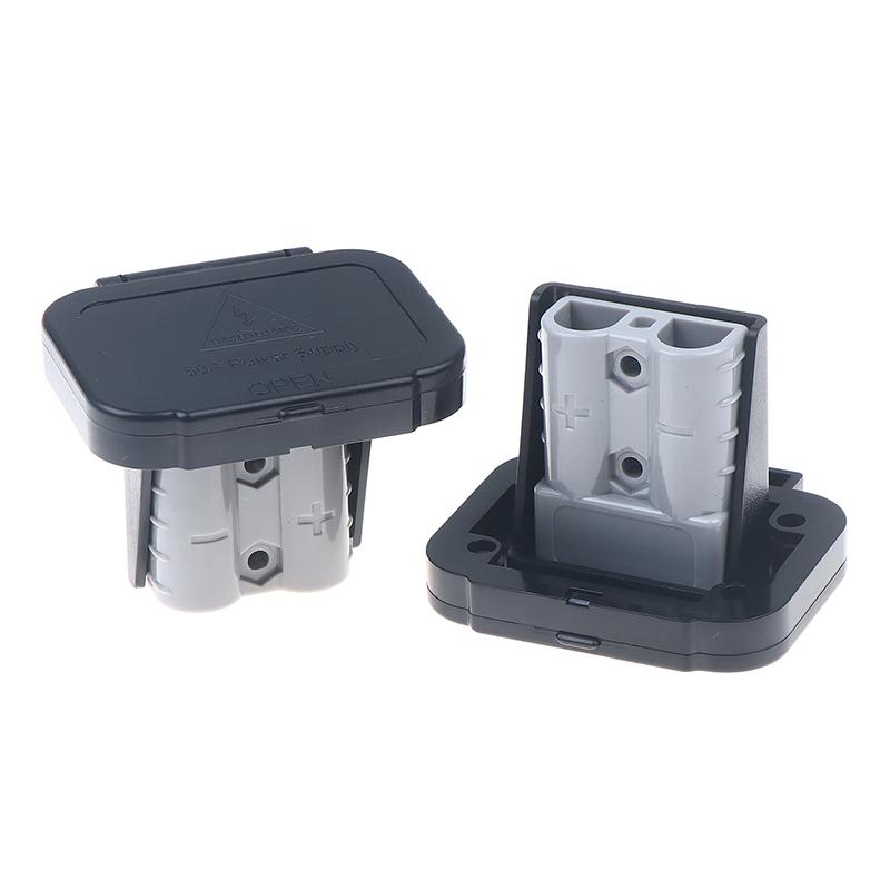 1/2set 50A Cable Connector Plug Battery Quick Connect Disconnect Connector Flush Mount Bracket Panel Cover For Caravan Camper