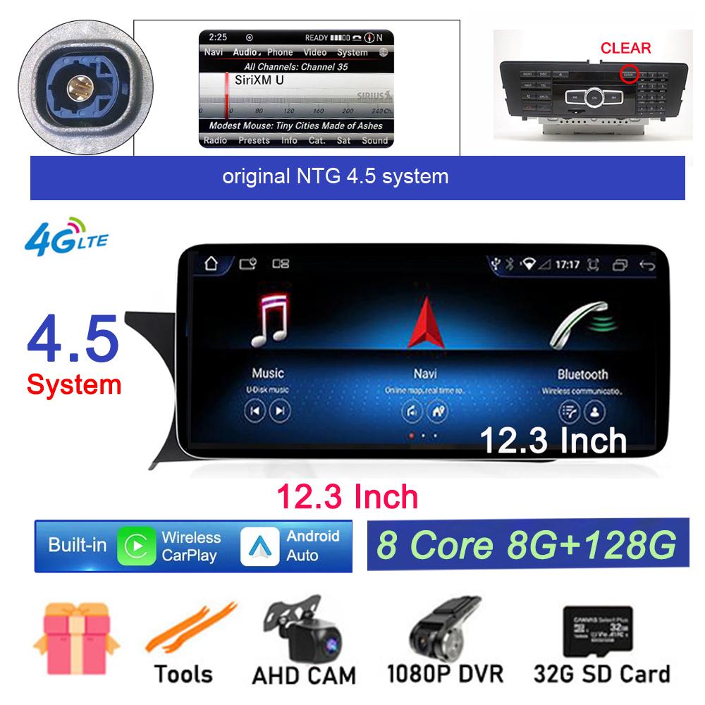 12.3 Inch IPS Screen Android 14 For Mercedes Benz C Grade W204 2011 - 2014 NTG 4.5 System Car Video Radio Stereo GPS Navigation