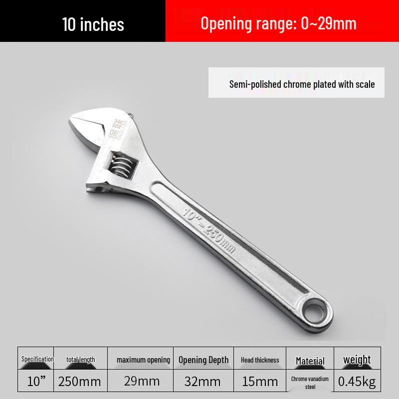 Universal Multifunctional Adjustable Wrench Set - Large Opening and Small Wrench Included
