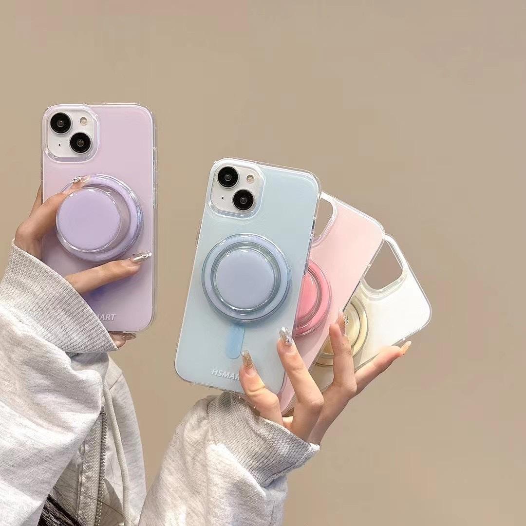 

Ins Корейський одноколірний магнітний кронштейн, підходить для IPhone 15 Promax Phone Case All Inclusive 14/13pm Set 12pro Max світло-фіолетового кольору