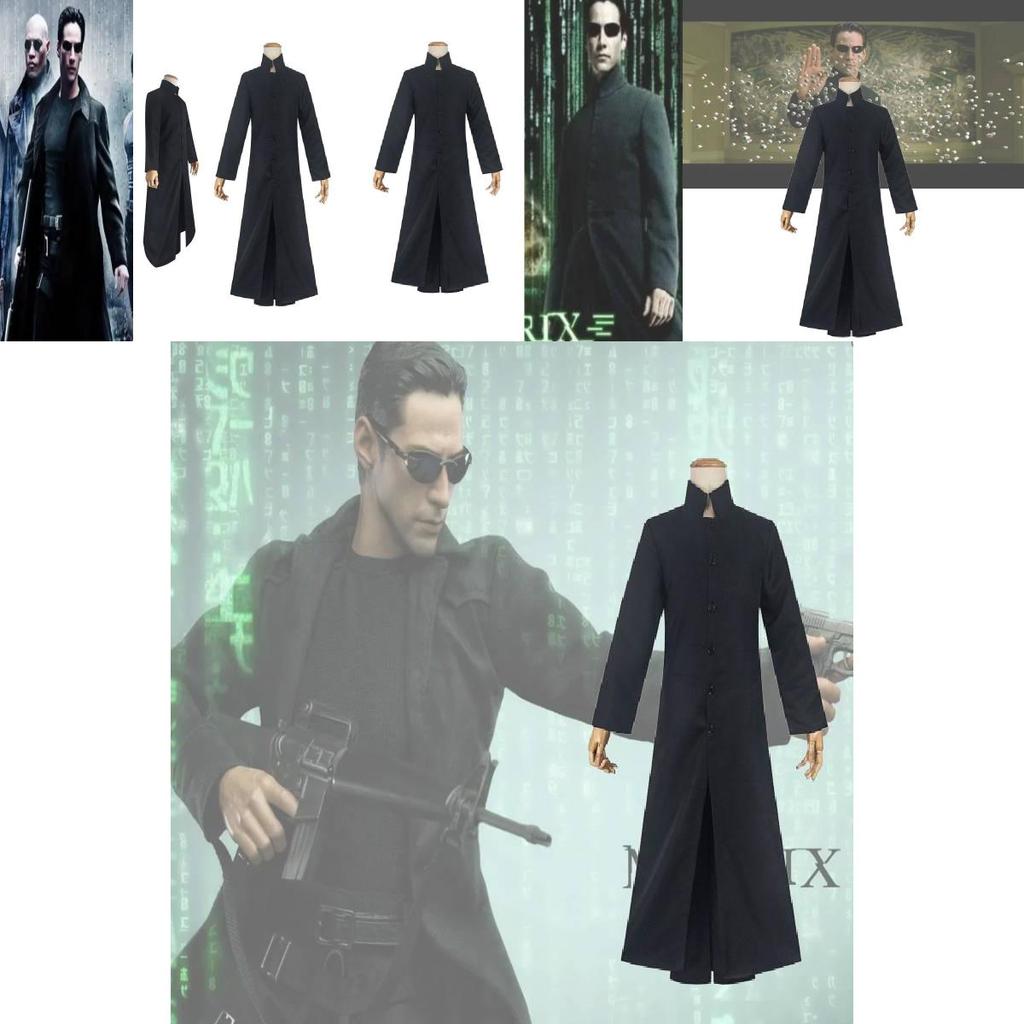 Movie The Matrix Cos Suit Neo Windbreaker Halloween Costume