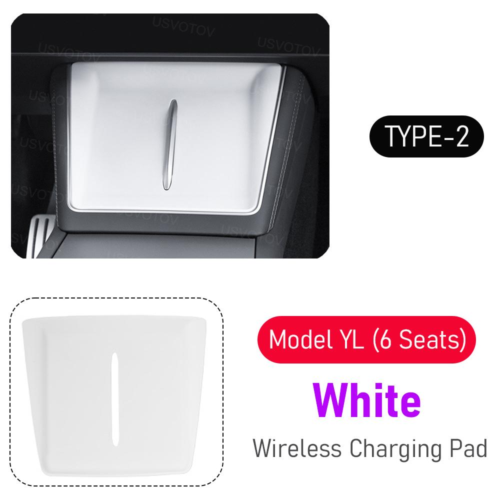 Wireless Charging Pad for Tesla Model YL Accessories 2026 Center Console Wrap Cover Silicone Anti-slip Armrest Protector Frame