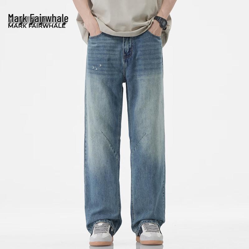 Mark Fairwhale Men's Tencel Lyocell Loose Straight-Leg Jeans