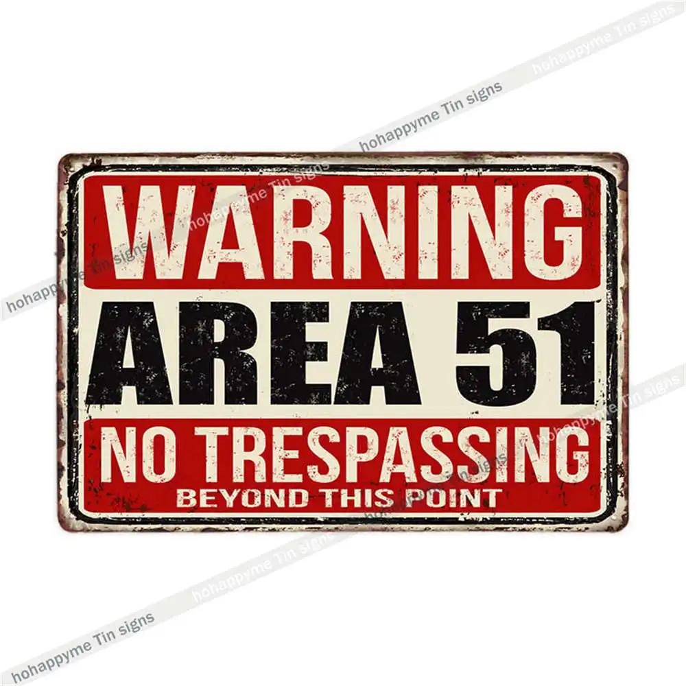 

Metal Plate Sign Area 51 UFO Retro Decorative Wall Plaque Pub Club Bar Accessories Tin Painting Poster Vintage Home Decor20x3 20x30