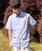 Pildeoseu Basic Standard Fit Pocket Short-Sleeved Shirt Blue