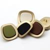10Pcs/lot 17/21/25mm Multicolor Sunken Shape Metal Button Rectangular Beige Black Coffee Sweater Hair Rope Decorative Button