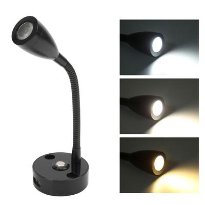 RV Rding Light Flexible Neck 3 Color Light 1224V 3W USB Rechargable   for Yachts Boats