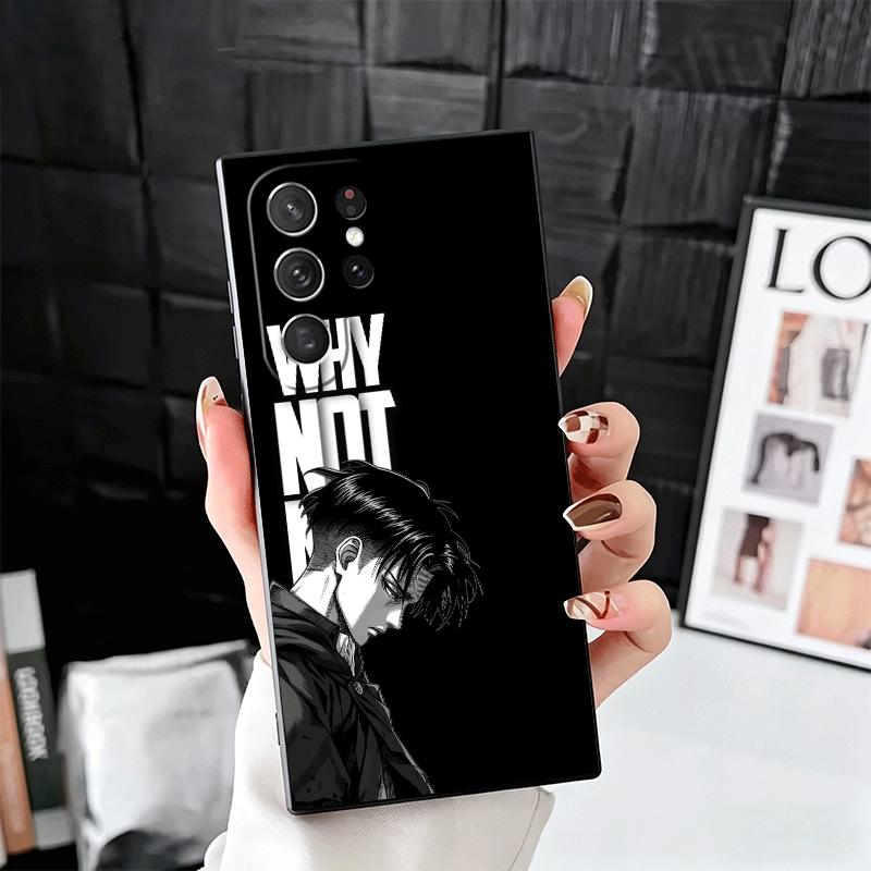 A-Attack On T-Titan Levi Soft Phone Case for Samsung Galaxy S26 S25 Edge S24 Ultra S23 Plus S22 S21 FE S20 Black Cover Back Shel