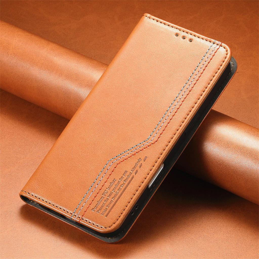 Multifunksjonelt Vintage Luksus Etui for Oppo A3 Pro/A5 Pro/Realme C63/C75/Reno12 F...Stativ + Kortlomme + Sklisikker Stropp | Semsket skinn & Lær (4 farger)