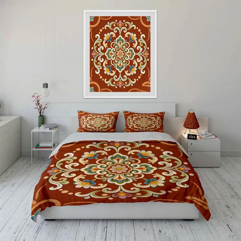 Floral Pattern Three-Piece Set for Decor Soft Comfortable Duvet Cover Bedding Set Included 1*Duvet Cover & 2*Pillowcases gift