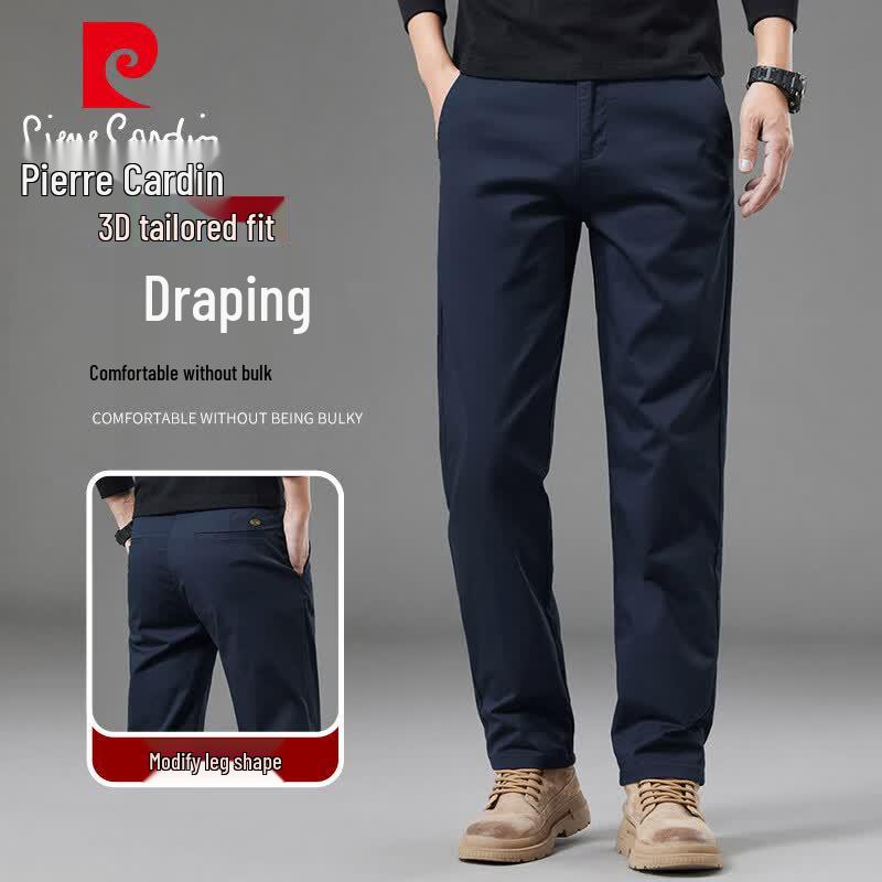 Pierre Cardin Men's Ice Silk Straight-Leg Casual Business Pants