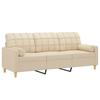 Vidaxl 3-Seater Sofa With Cushions, Cream, 180 Cm, Fabric