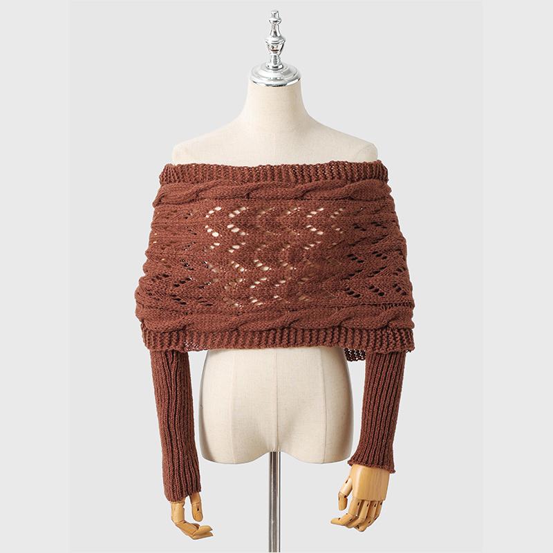 

Многофункциональный шарф с рукавами для женщин Осень Зима Ветрозащитный Теплый Шаль Накидка с рукавами Однотонный Вязаный Шарф-накидка One Size