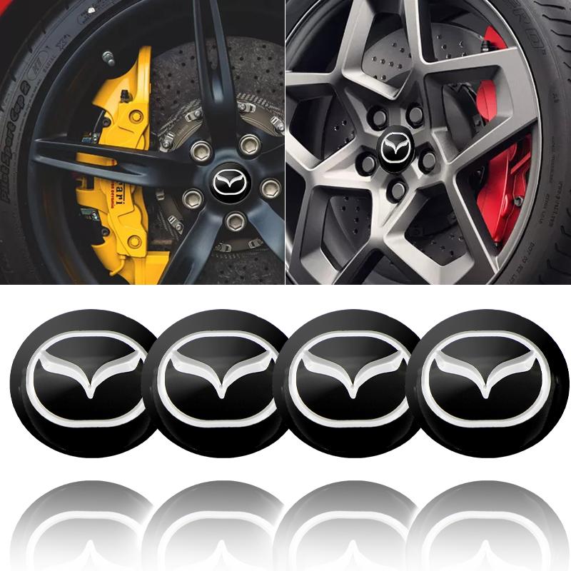 4pcs Car Wheel Center Hub Caps Cover Rim Exterior Decals Stickers Badge for Mazda 3 6 CX5 2 CX3 Axela Demio Atenza RX8 M3 M5 MS b56