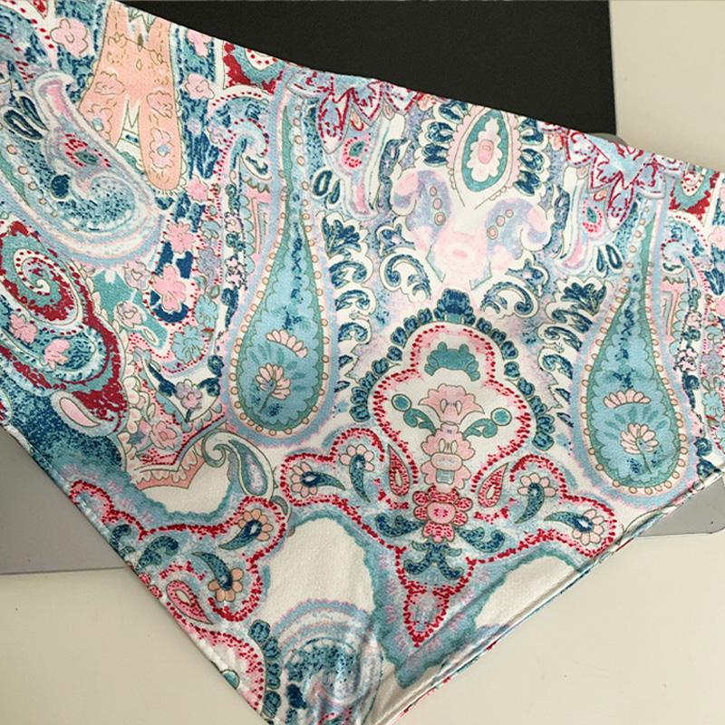 Bohemian Retro Ethnic Style Triangular Fart Curtain Women's Design Sense Printed Waistband With Skirt Jeans Wide Waistband