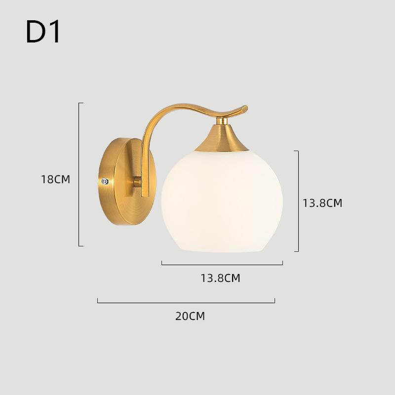 Modern Minimalist Bedside Wall Lamp Nordic Creative Corridor Aisle Glass Led Wall Lights Indoor Living Room E27 AC 110V 220V