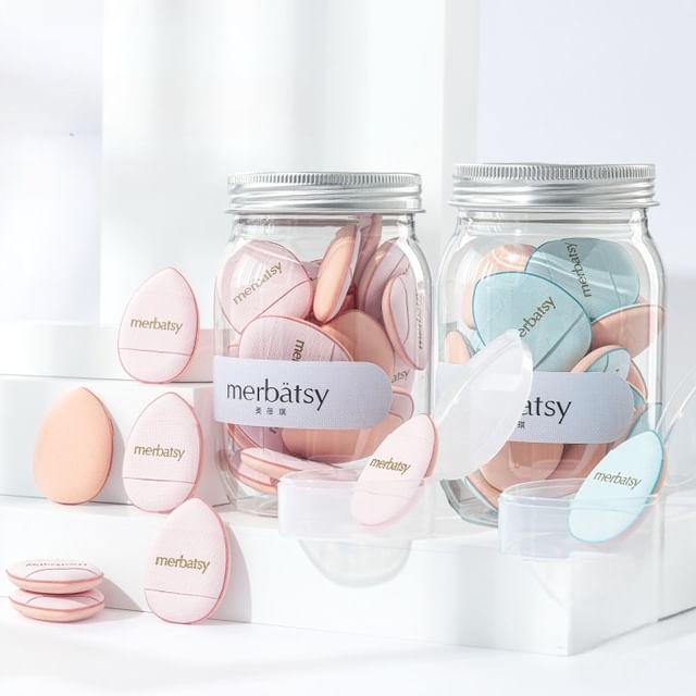 Jericoure - Set of 28: Mini Finger Powder Puff Blue