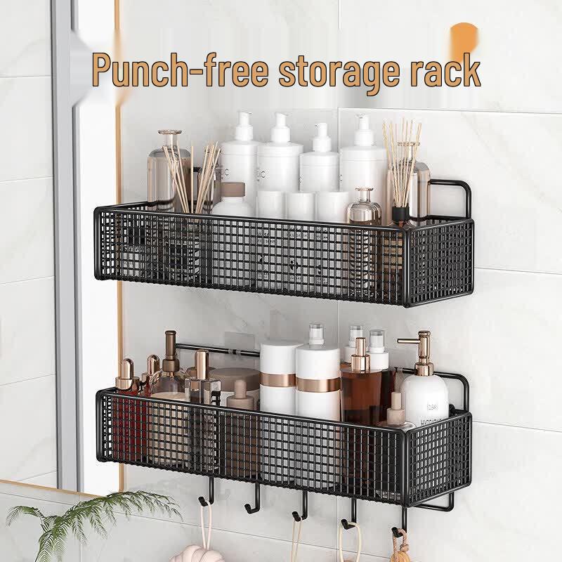 LIEI Punch-Free Wall-Mounted Grid Storage Shelf