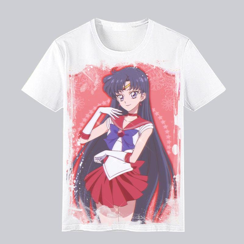 

Japanese Girl Warrior Short Sleeved Tshirt for Womens Summer Water Ice Moon Rabbit Anime Peripheral Casual Half Sleeved S