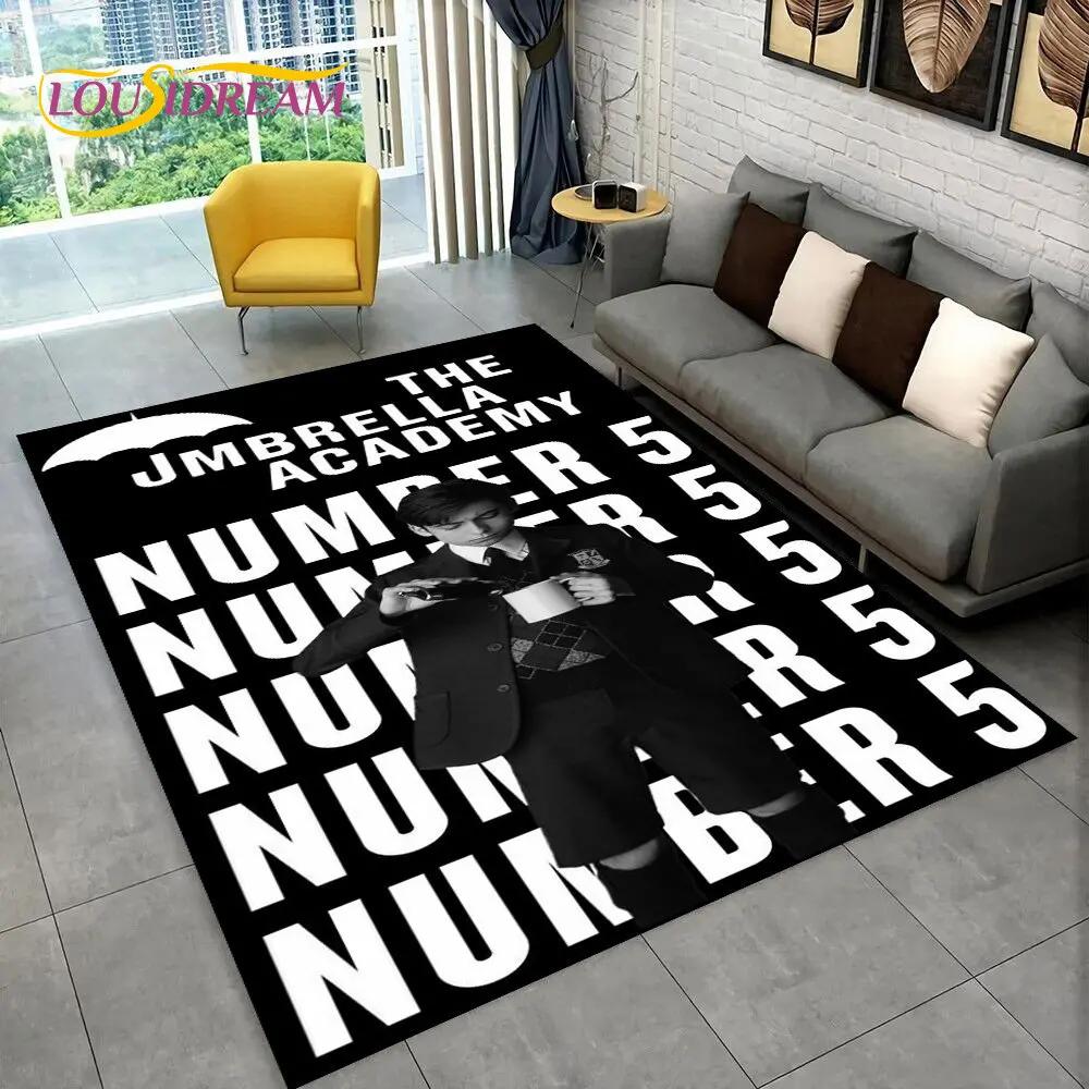 The Umbrella Academy TV-Film Teppich, Teppich für Zuhause Wohnzimmer Schlafzimmer Sofa Fußmatte Dekor, Kinder Spielteppich Rutschfeste Bodenmatte 3D