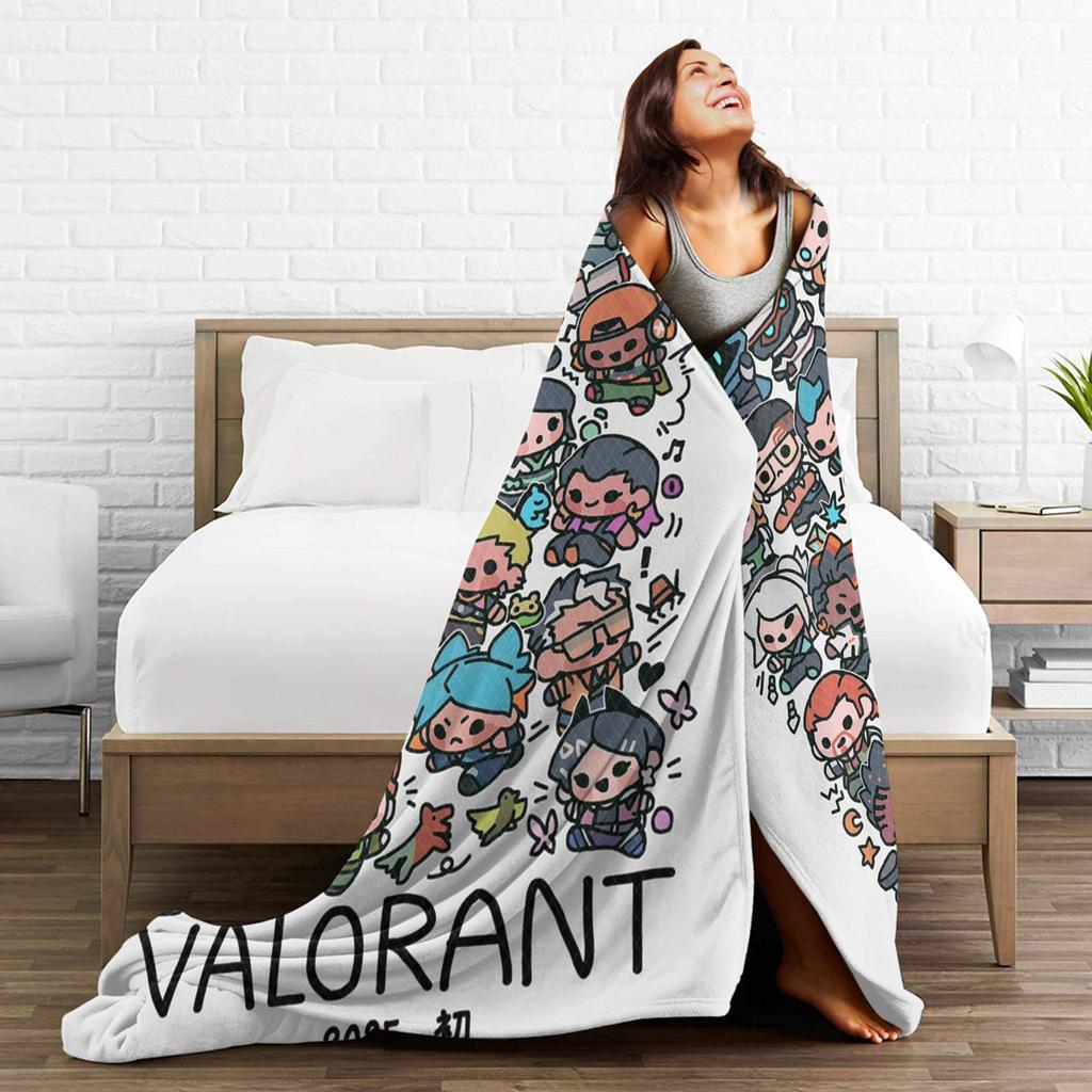Valorant Game Flannel Blanket Winter  Soft Durable Bedding Throws for Kids Adult Living Room Fluffy Bedspread Sofa Bed Cover
