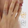 Bague de pouce Fleur Creuse Irrégulière Conception à Ouverture Réglable Bague de Doigt Acier Inoxydable Bandeau de Doigt Bijou Polyvalent Cadeau