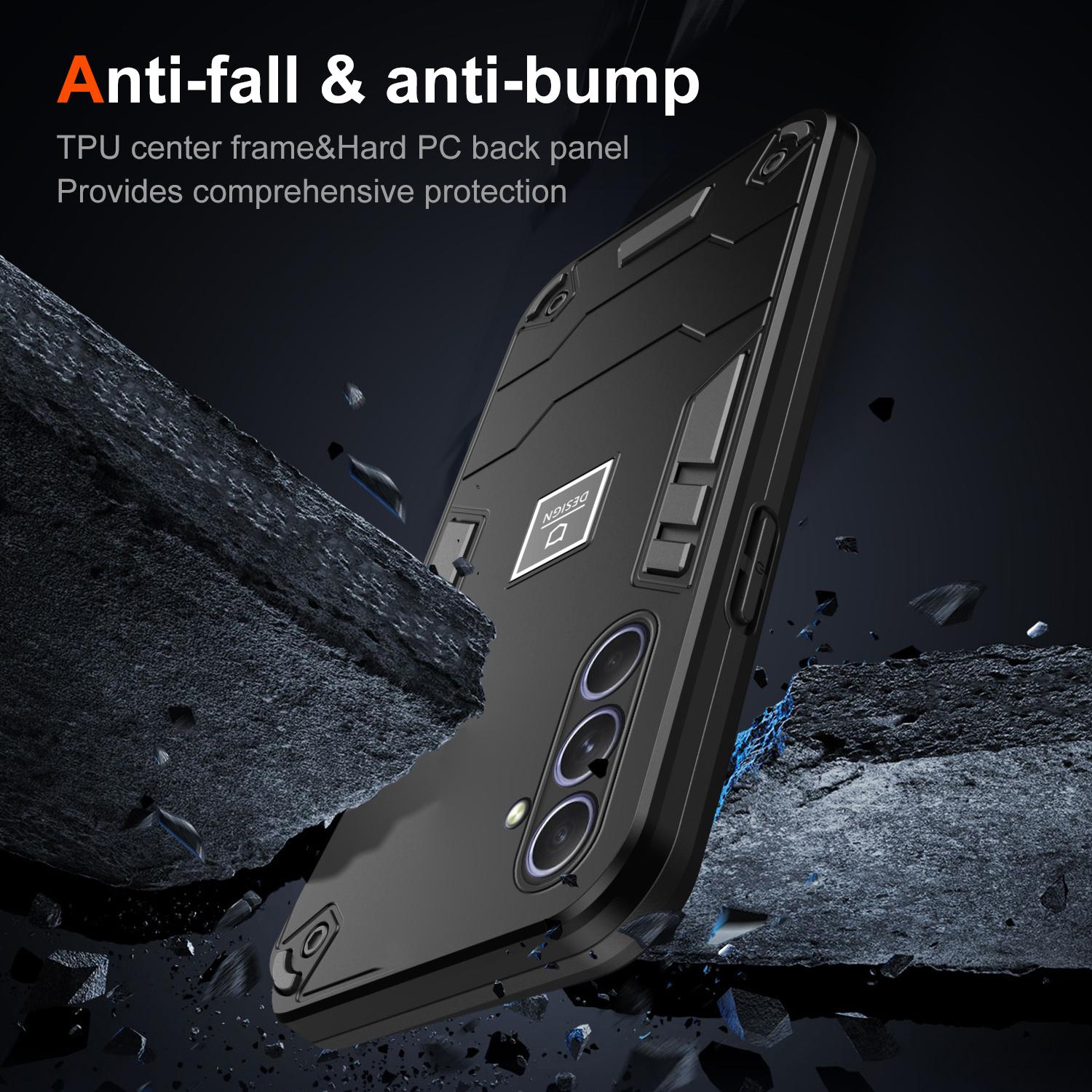

For Samsung Galaxy A55 5G Case PC+TPU Drop-Proof Protective Phone Cover Black