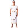 Mens Halloween Ancient Greek Toga Costume Short Sleeve Retro Gold Decoration Cosplay Roman Robe