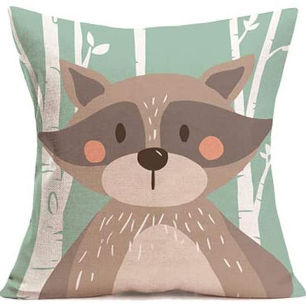 Super Cute Cartoon Linen Pillow Case Digital Printed Cushion Sofa Bed Pillow Simple