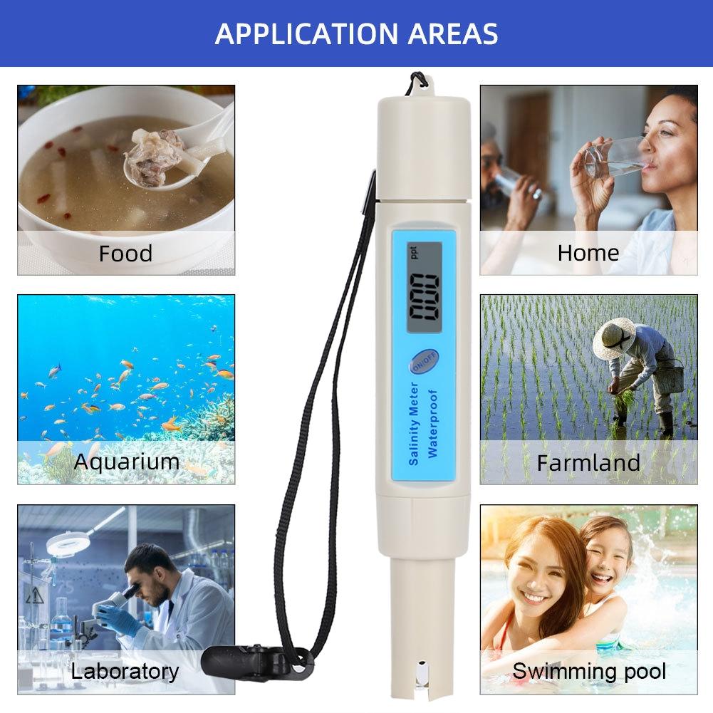 Salinity Tester Digital Display Waterproof SA?3287TDS/EC/CF Saltwater Meter Tester