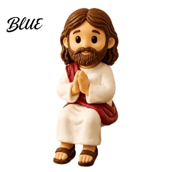 Betekenisvolle Geschenken voor Werk Gelegenheid Schattige Biddende Jezus Hars Beeldje, Zegenende Figuur Bureau Standbeeld, Minimalistische Woonkamer Decoraties Religieus