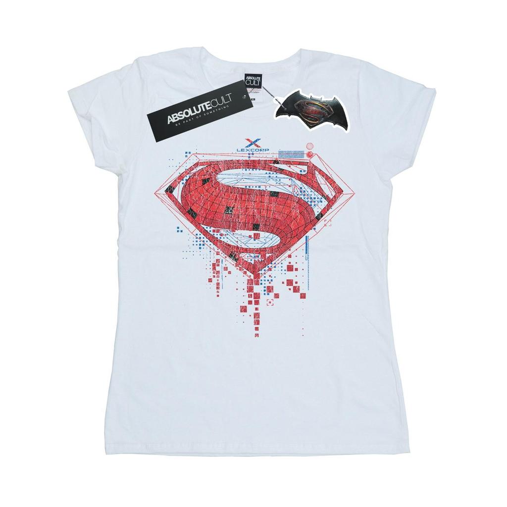 DC Comics Womens/Ladies Batman v Superman Geo Logo Cotton T-Shirt