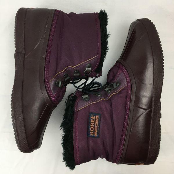 SOREL Vintage Canada Snow Boots Lined Purple size 7 25.0(USED)