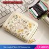 European & American Retro Oil Painting Women's Multi-Card Slot Holder - Large Capacity Card & Document Organizer