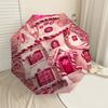 1pc Candy Cane House Automatic Open/Close Umbrella Compact Folding Umbrella with 8-Rib Shaft for Women/Men, Elegant Birthday1157S