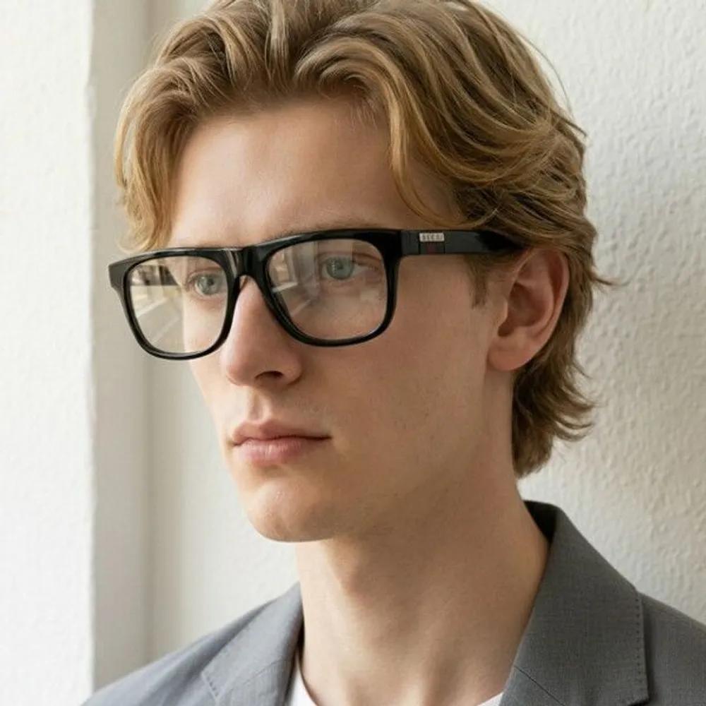 

[Gucci] Eyeglass Frames GG1117O 001 Black Wide Black Square Horn-rimmed