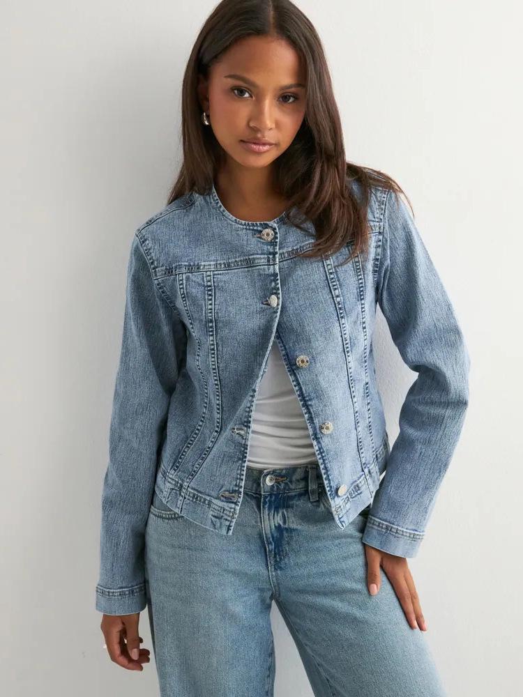 Women's Heavy Wash Casual Denim Jacket