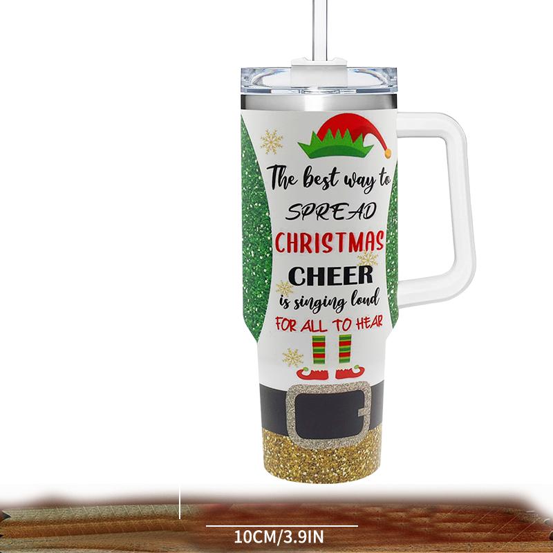 Big Capacity 40oz Handle Car Cup 304 Stainless Steel Travel Mug Outdoor Insulation Cup With Lids And Straw