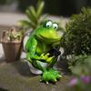 Resin Frog Statue Garden Decoration Animal Sculpture Frog On Toilet Figurine Decorative Sculpture for Bedroom Patio Garden