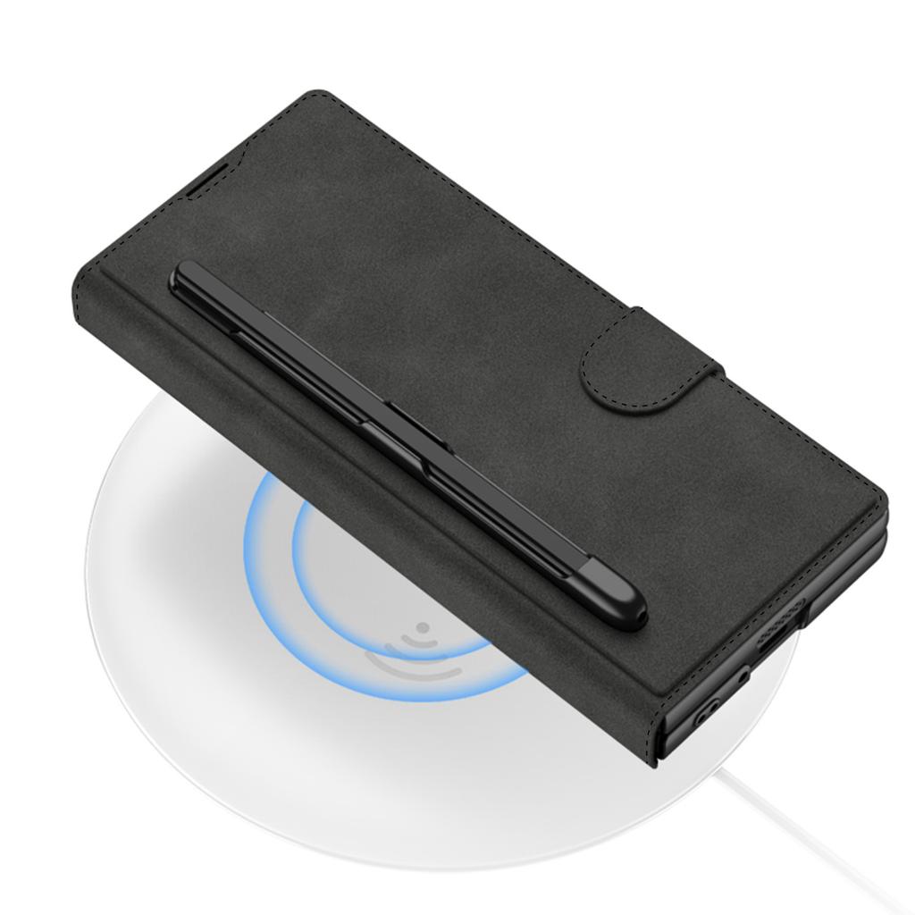 GKK For Samsung Galaxy Z Fold6 5G Kickstand Case Pencil Slot PC+PU Phone Cover with Screen Film