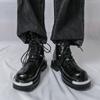 Men’s Retro Thick Sole Platform Punk Boots Elevator Street Style Big Head Motorcycle Boots High Boots Plus Size
