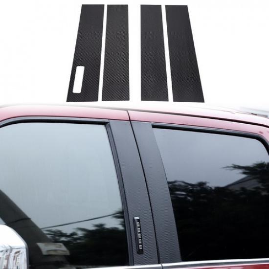 

4pcs Carbon Fiber Car Window B Pillar Post Trim Sticker Decal For Ford F150 15+