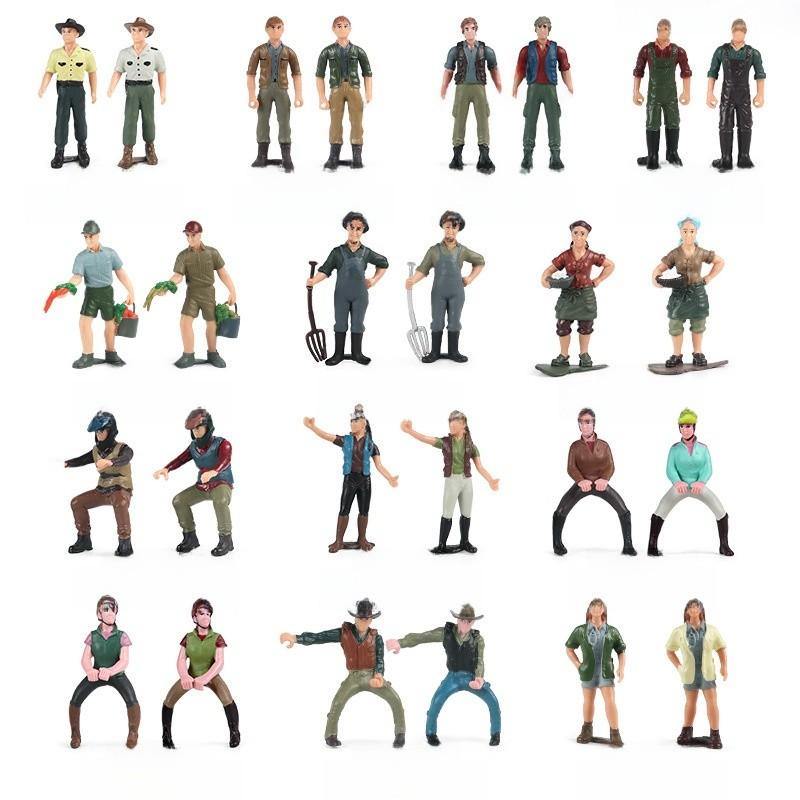 Realistic Farm And Ranch Plastic Figurine Set Detailed Farmer Models