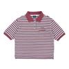 BlueTail STripe Collar Wine Crop ShorT Sleeve T shirT azb2Ts05wn