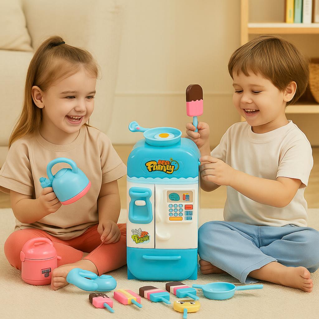 Kitchen Set For Play Toy Kitchen For Children Refrigerator Ice Cream Pots