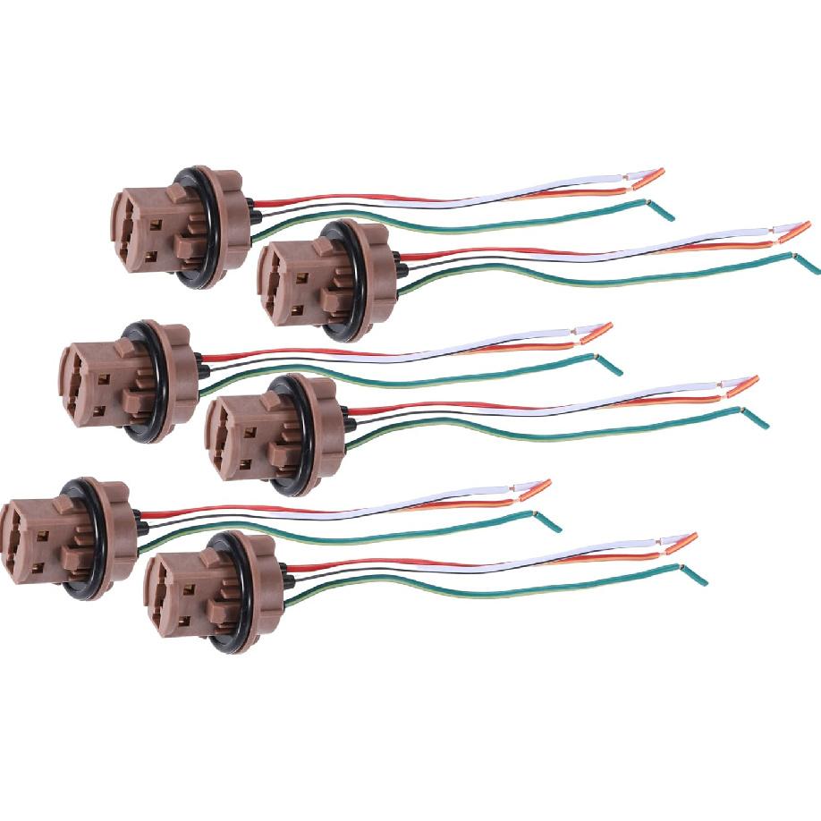 

Motoforti Universal 7443 T20 Bulb Sockets Wire Harness, for LED Bulbs Turn Signal Lights Brake Lights Cable Harness Connector, Plastic Metal, Brown,