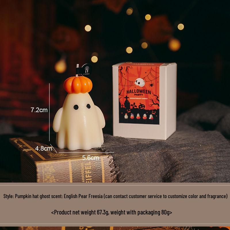 Pumpkin Ghost Halloween Scented Candle - Fragrant Gift for a Fun Atmosphere
