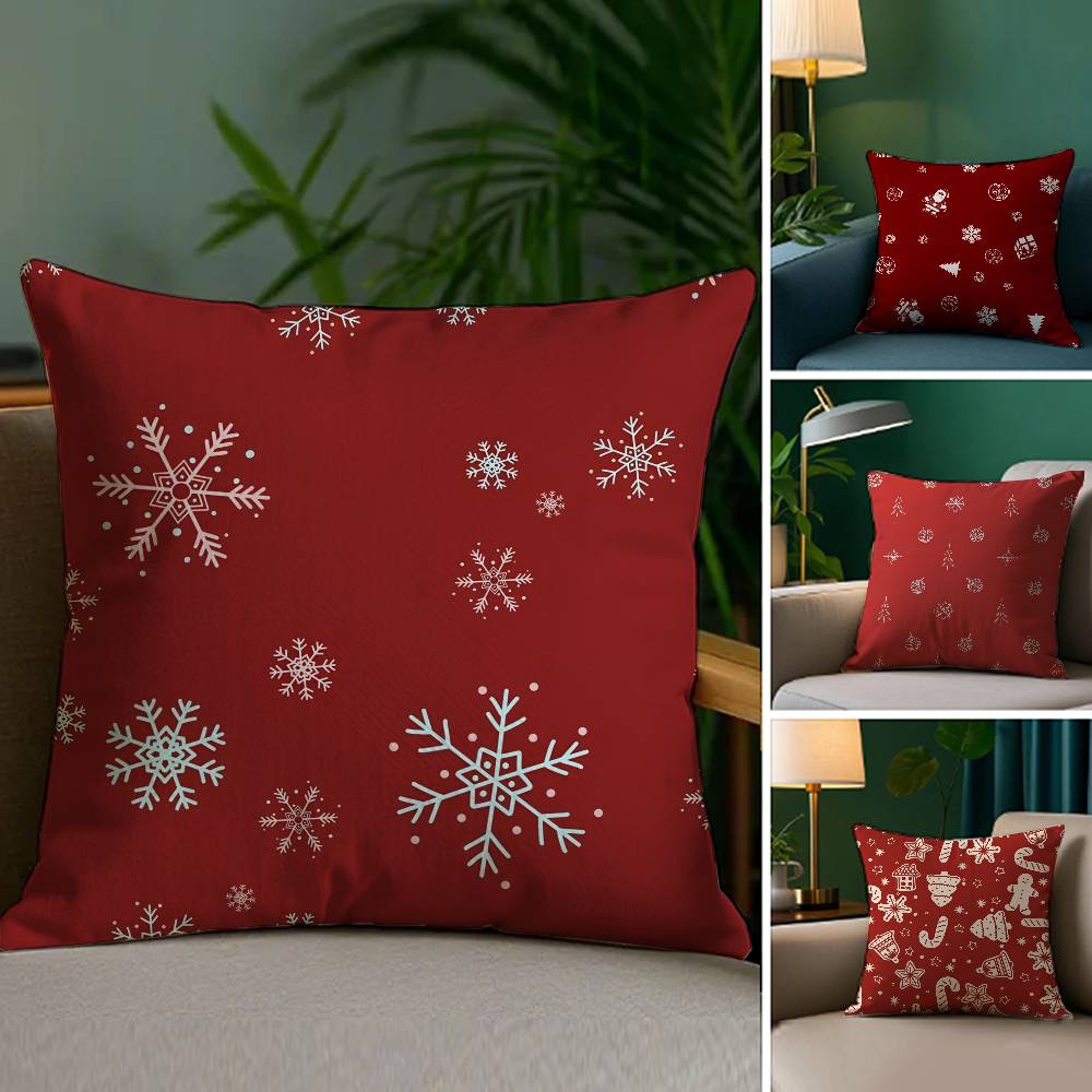 Weihnachtsrote Glockensocken Weihnachtsmann Kissenbezug Sofa Wohnzimmer Schlafzimmer Beidseitiger Druck Kissen Nickerchen Kissenbezug